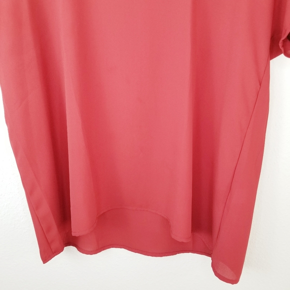 Soprano Short Sleeve Blouse Top Burgundy - Picture 3 of 9